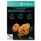 24217-Фотобумага Intro MTDA4-200-100 матовая двусторонняя 200g/м2 А4 100 л-1