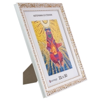 24077-Фоторамка Садко белый с золотом 21*30 с ножкой-2