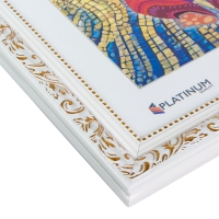 24077-Фоторамка Садко белый с золотом 21*30 с ножкой-3