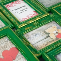 24187-Фоторамка BIN-112184 зеленый с золотом, 9 фото-3