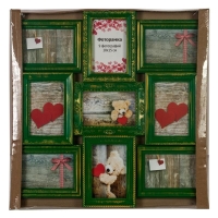 24187-Фоторамка BIN-112184 зеленый с золотом, 9 фото-5